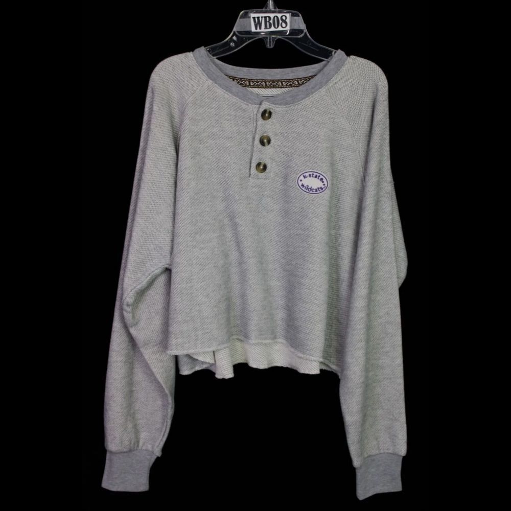 SUMMIT KICKOFF COLLECTION K. STATE WILDCATS COASTAL TERRY HENLEY M RAW HEM NWT